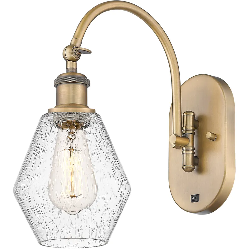Ballston Cindyrella LED 6 inch Brushed Brass Sconce Wall Light in Seedy Glass