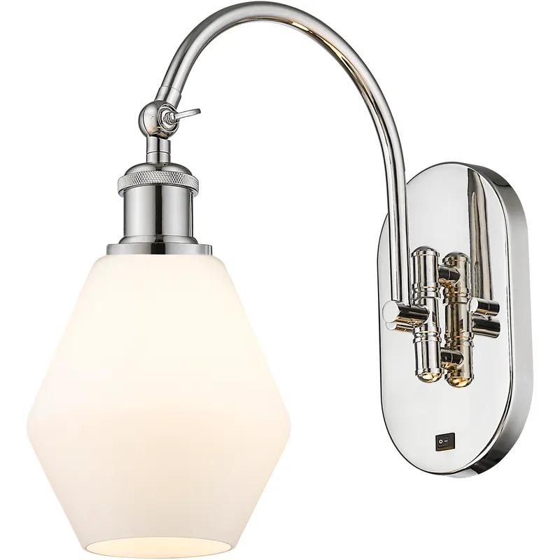 Ballston Cindyrella LED 6 inch Polished Nickel Sconce Wall Light in Cased Matte White Glass