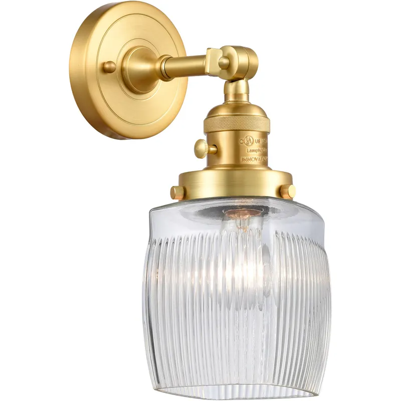 Franklin Restoration Colton 1 Light 6 inch Satin Gold Sconce Wall Light, Franklin Restoration