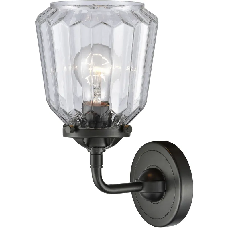 Nouveau Chatham 1 Light 6 inch Oil Rubbed Bronze Sconce Wall Light in Clear Glass, Nouveau