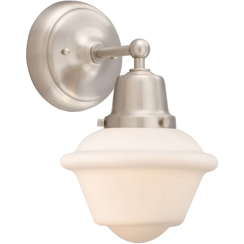 Aditi Small Oxford 1 Light 7.5 inch Brushed Satin Nickel Sconce Wall Light, Aditi