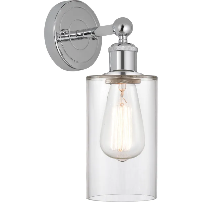 Edison Clymer 1 Light 4 inch Polished Chrome Sconce Wall Light in Clear Glass