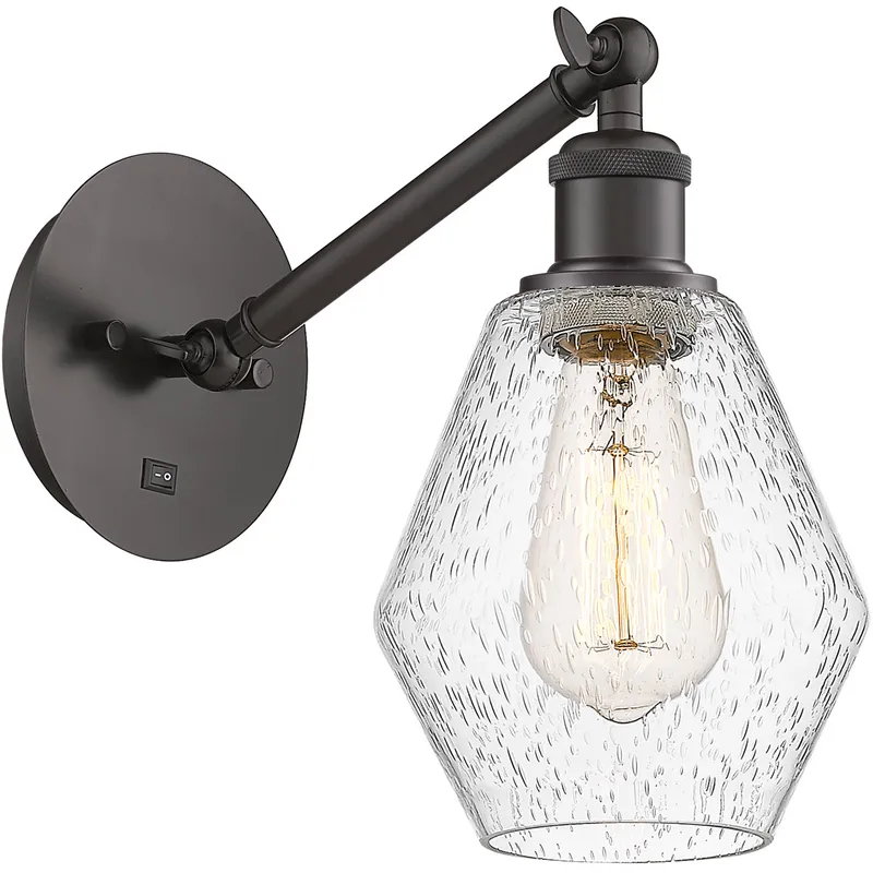 Ballston Cindyrella 1 Light 6 inch Oil Rubbed Bronze Sconce Wall Light in Seedy Glass