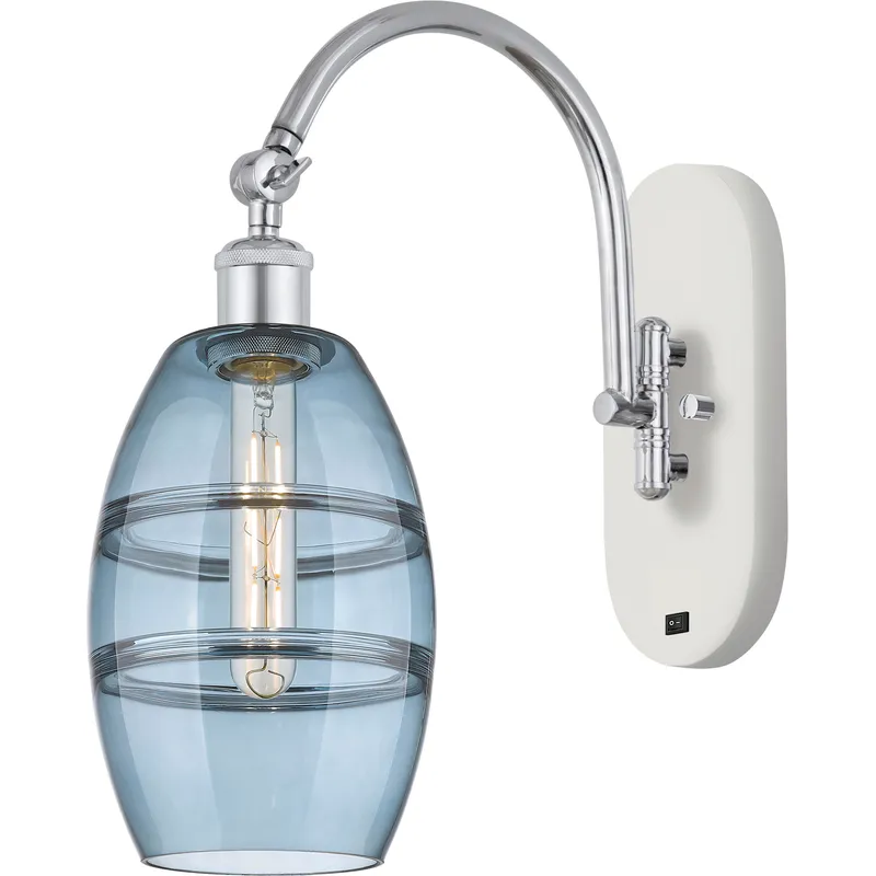 Ballston Vaz 1 Light 5.88 inch White Polished Chrome Sconce Wall Light