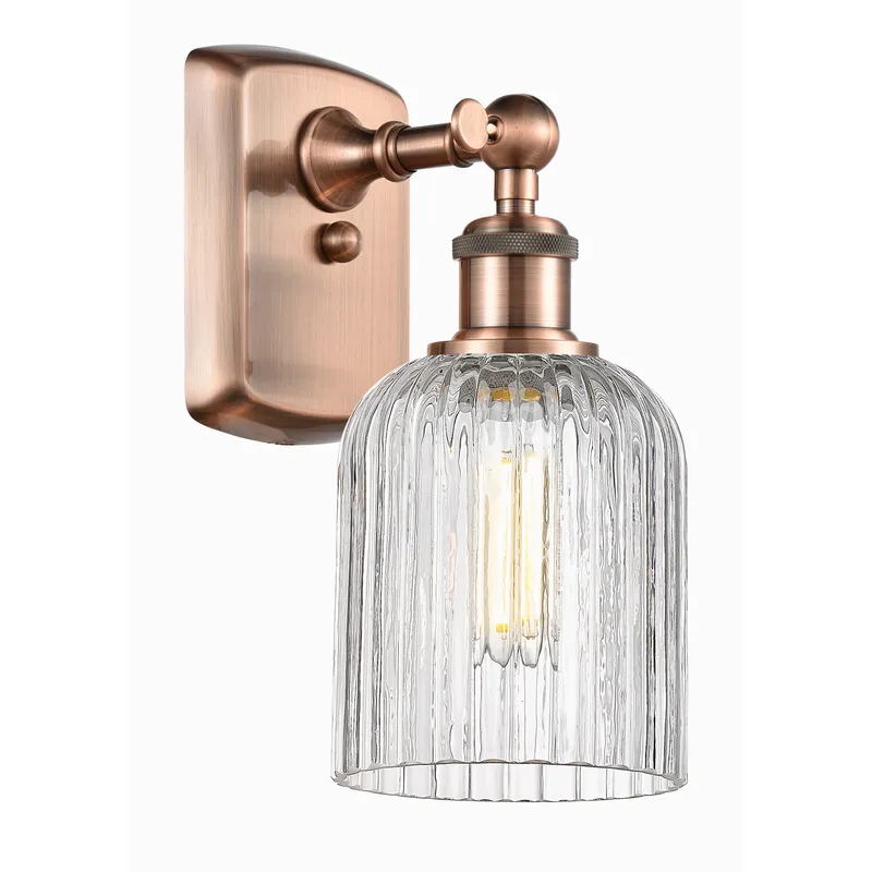 Bridal Veil Sconce Wall Light in Antique Copper, Clear