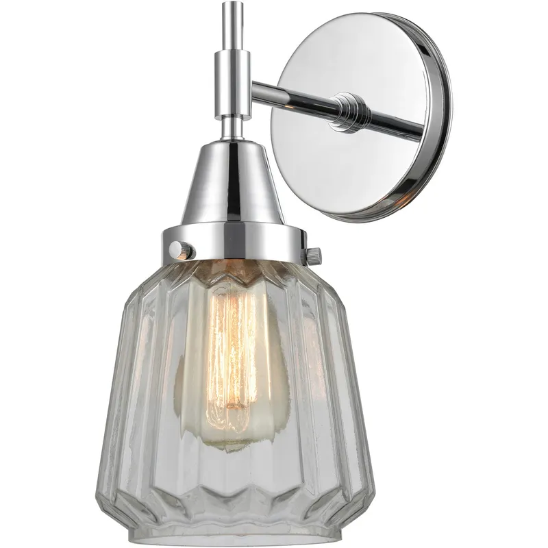 Caden LED 6.25 inch Polished Chrome Sconce Wall Light in Clear Glass