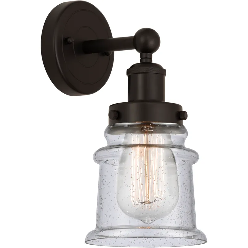 Edison Canton 1 Light 5 inch Oil Rubbed Bronze Sconce Wall Light in Seedy Glass