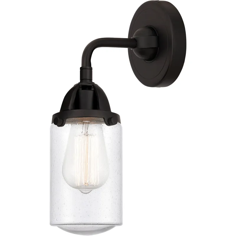 Nouveau 2 Dover 1 Light 5 inch Matte Black Sconce Wall Light in Seedy Glass