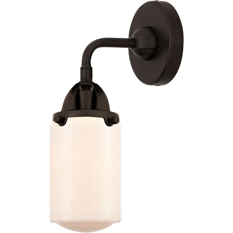 Nouveau 2 Dover 1 Light 5 inch Oil Rubbed Bronze Sconce Wall Light in Matte White Glass