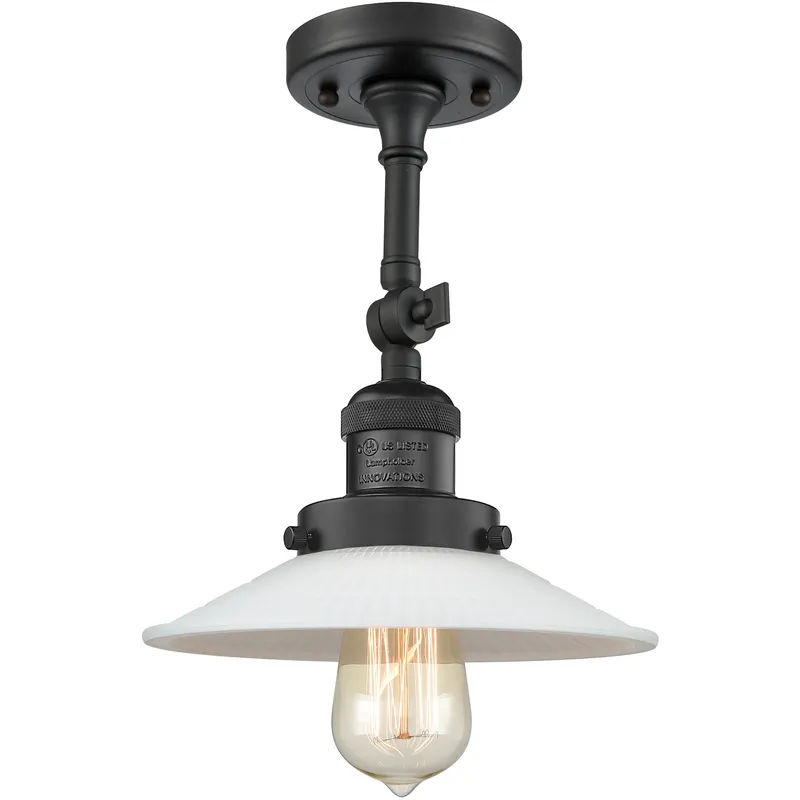 Franklin Restoration Halophane LED 8.5 inch Matte Black Sconce Wall Light in Matte White Halophane Glass, Franklin Restoration