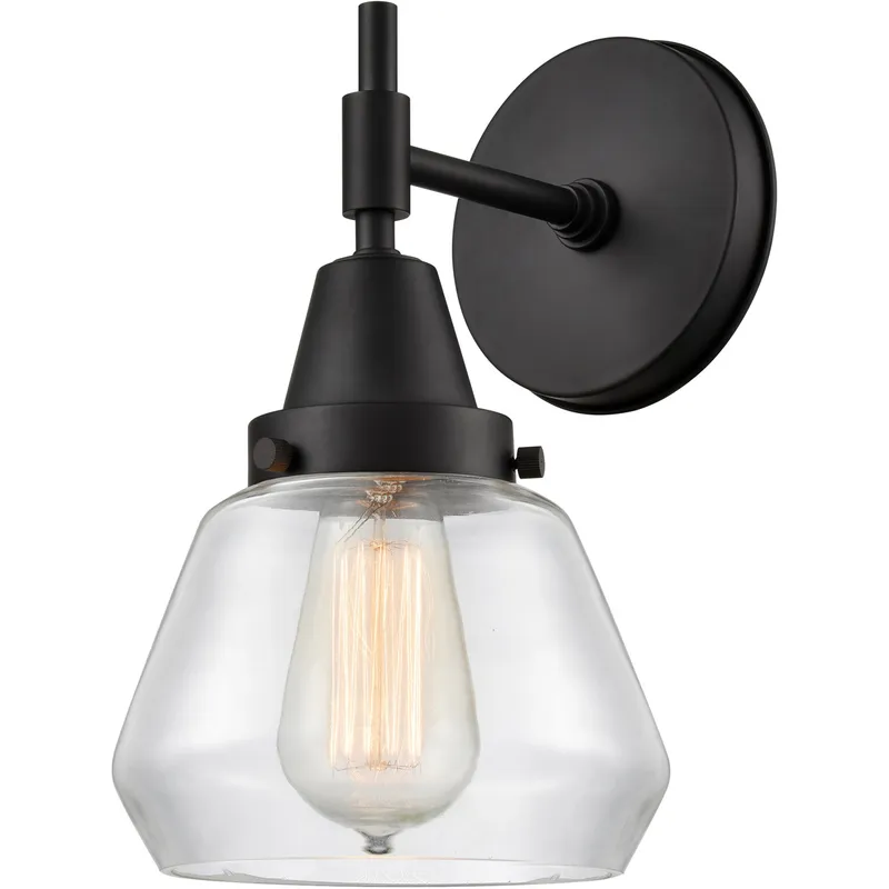 Caden LED 6.75 inch Matte Black Sconce Wall Light in Clear Glass