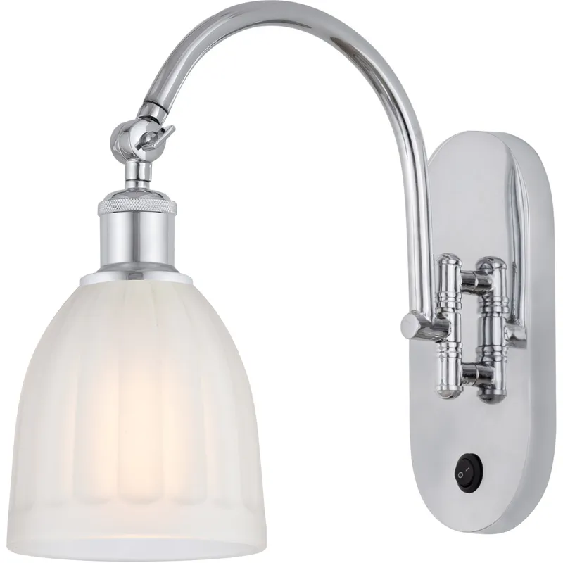 Ballston Brookfield LED 5.75 inch Polished Chrome Sconce Wall Light in White Glass