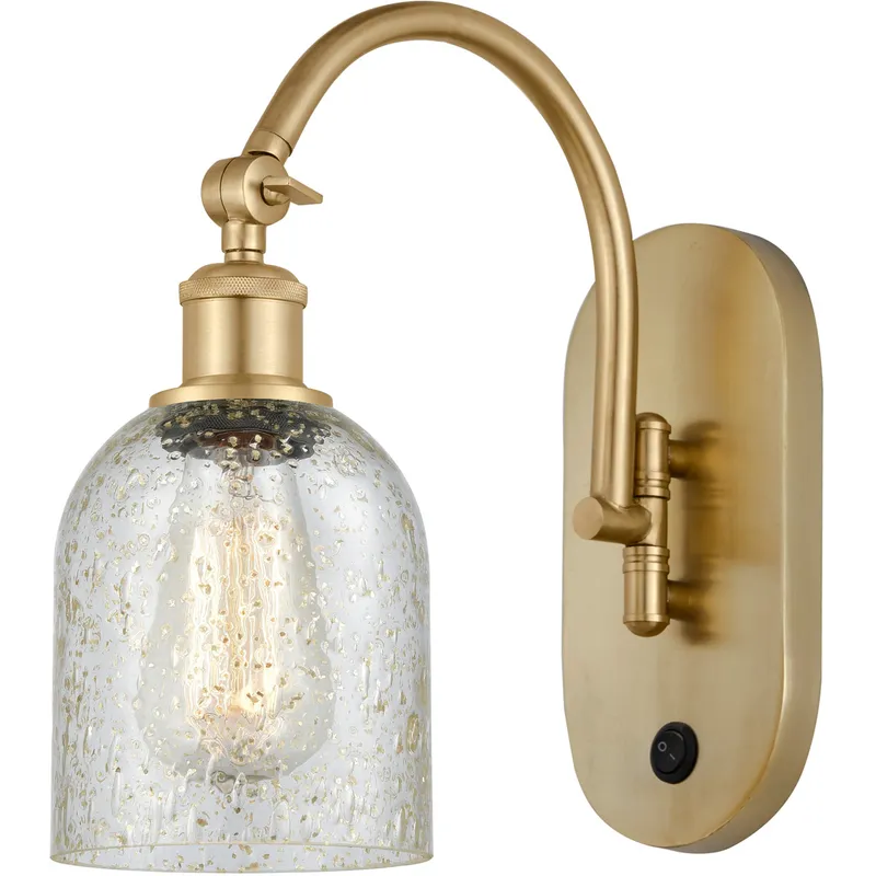 Ballston Caledonia 1 Light 5.3 inch Satin Gold Sconce Wall Light in Mica Glass