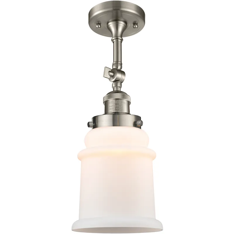 Franklin Restoration Canton LED 6.5 inch Brushed Satin Nickel Sconce Wall Light in Matte White Glass, Franklin Restoration