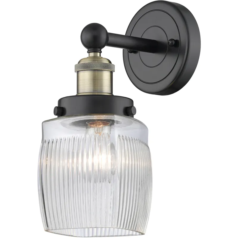 Colton Sconce Wall Light in Black Antique Brass