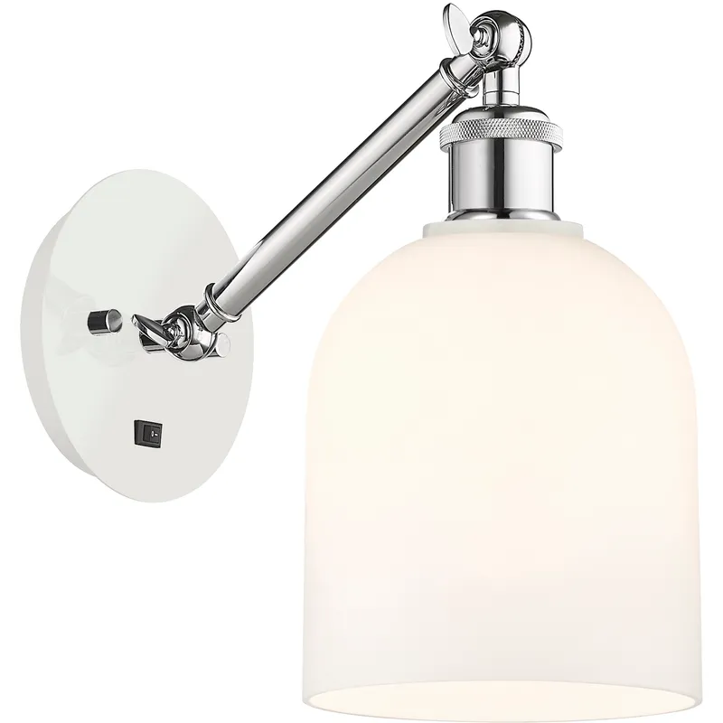 Ballston Bella 1 Light 5.5 inch White Polished Chrome Sconce Wall Light