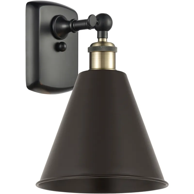 Ballston Cone LED 8 inch Black Antique Brass Sconce Wall Light