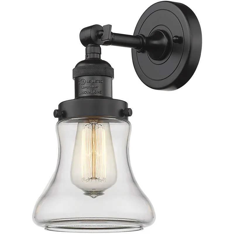 Franklin Restoration Bellmont 1 Light 7 inch Oil Rubbed Bronze Sconce Wall Light in Clear Glass, Franklin Restoration