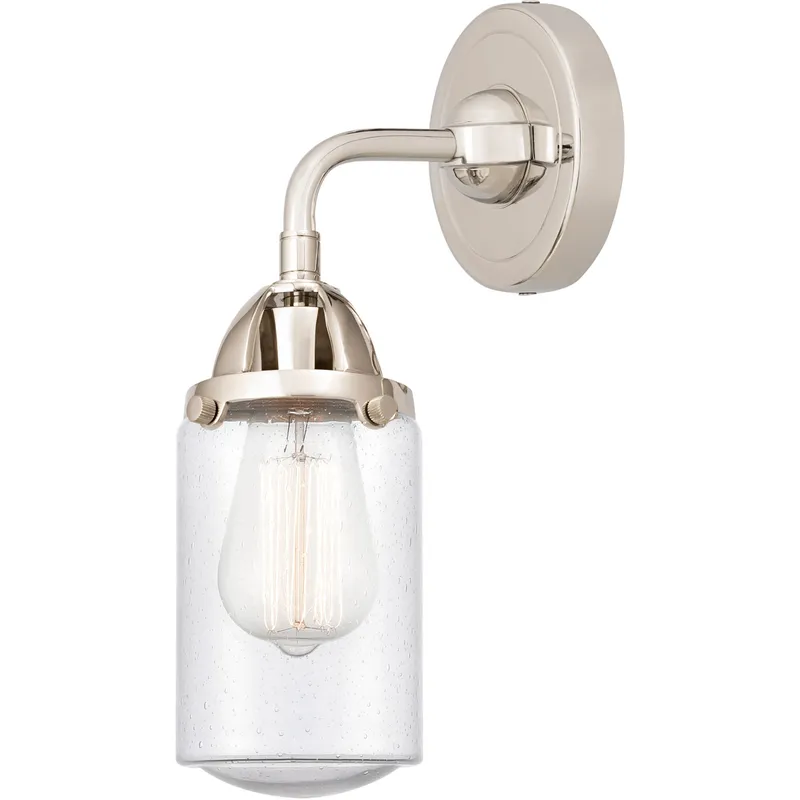 Nouveau 2 Dover 1 Light 5 inch Polished Nickel Sconce Wall Light in Seedy Glass