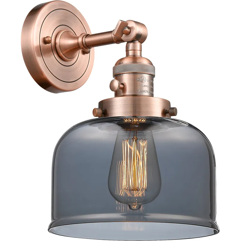 Franklin Restoration Large Bell LED 8 inch Antique Copper Sconce Wall Light, Franklin Restoration