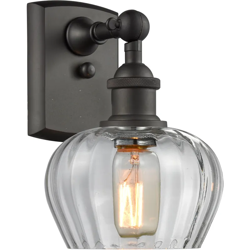 Ballston Fenton LED 7 inch Oil Rubbed Bronze Sconce Wall Light in Clear Glass, Ballston