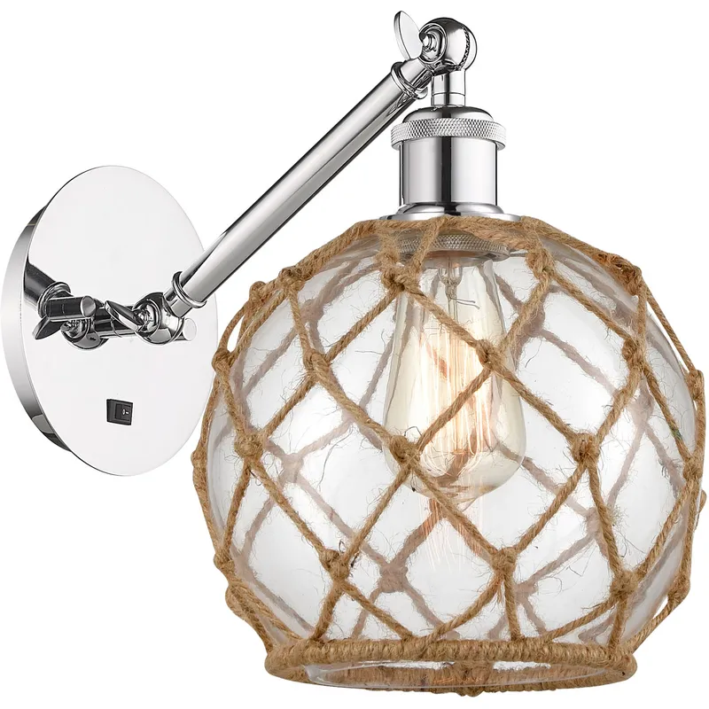 Ballston Farmhouse Rope LED 8 inch Polished Chrome Sconce Wall Light
