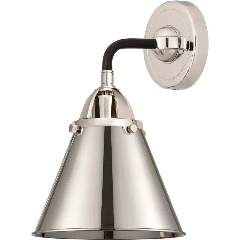 Nouveau 2 Appalachian 1 Light 8 inch Black Polished Nickel Sconce Wall Light