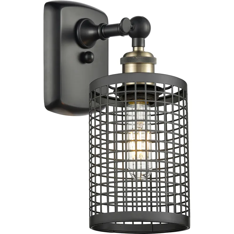 Nestbrook Sconce Wall Light in Black Antique Brass, Matte Black