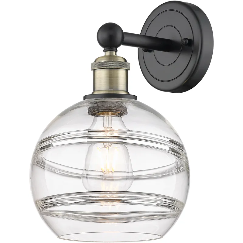 Edison Rochester 1 Light 8 inch Black Antique Brass Sconce Wall Light