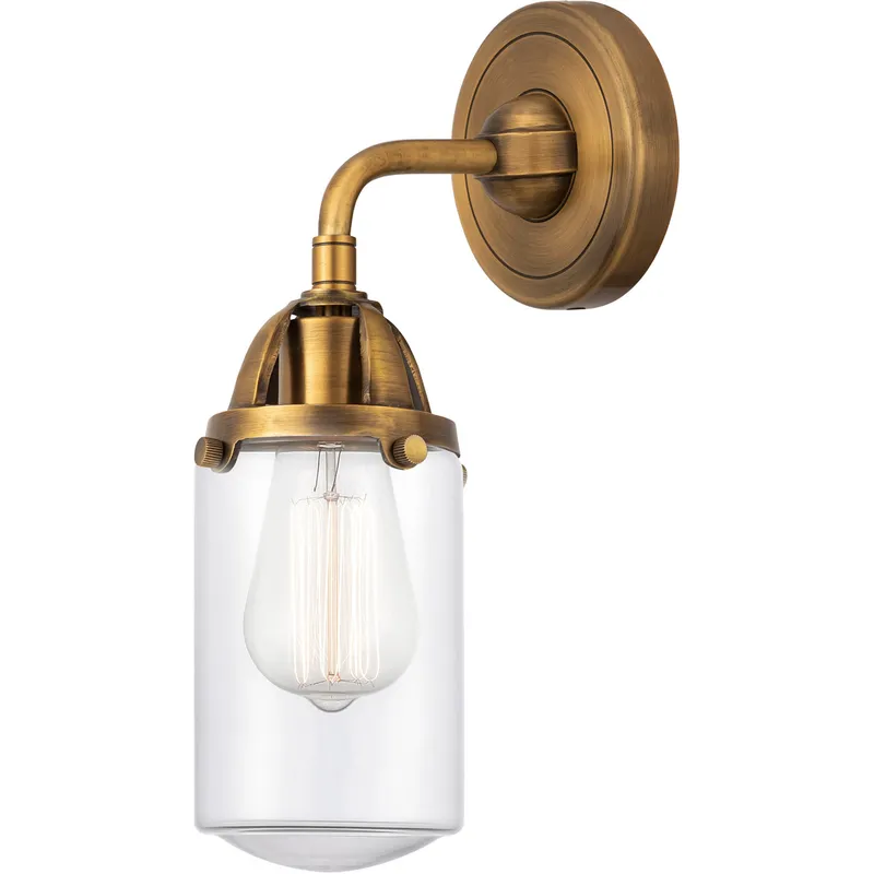 Nouveau 2 Dover 1 Light 5 inch Brushed Brass Sconce Wall Light in Clear Glass