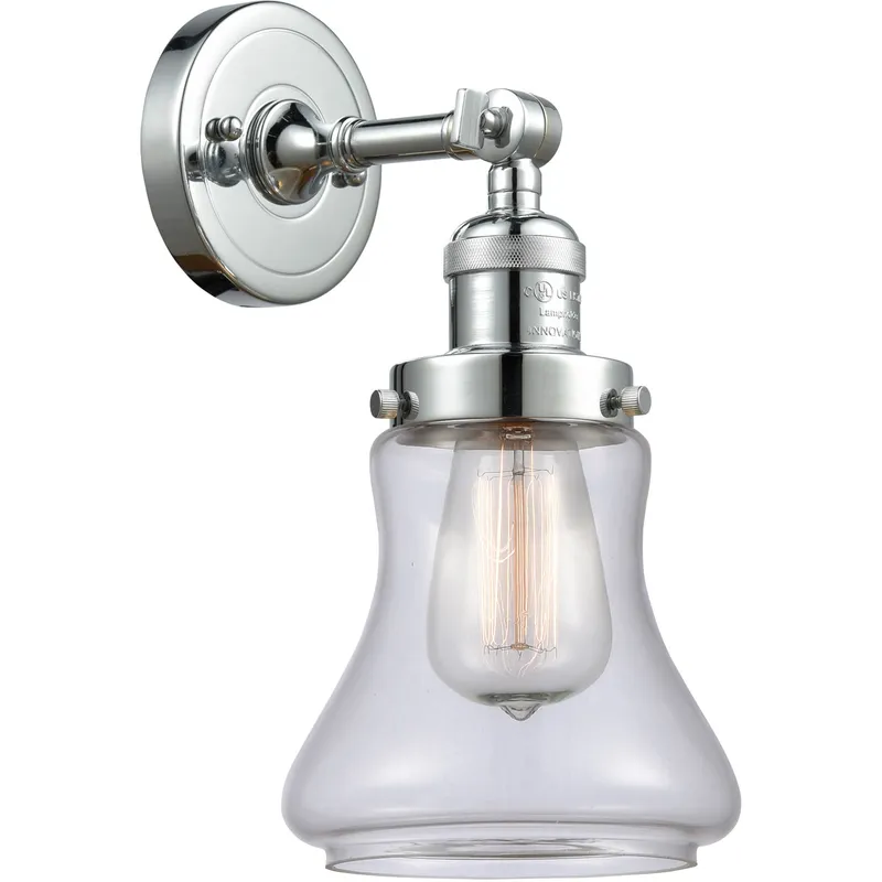 Franklin Restoration Bellmont 1 Light 7 inch Polished Chrome Sconce Wall Light in Clear Glass, Franklin Restoration