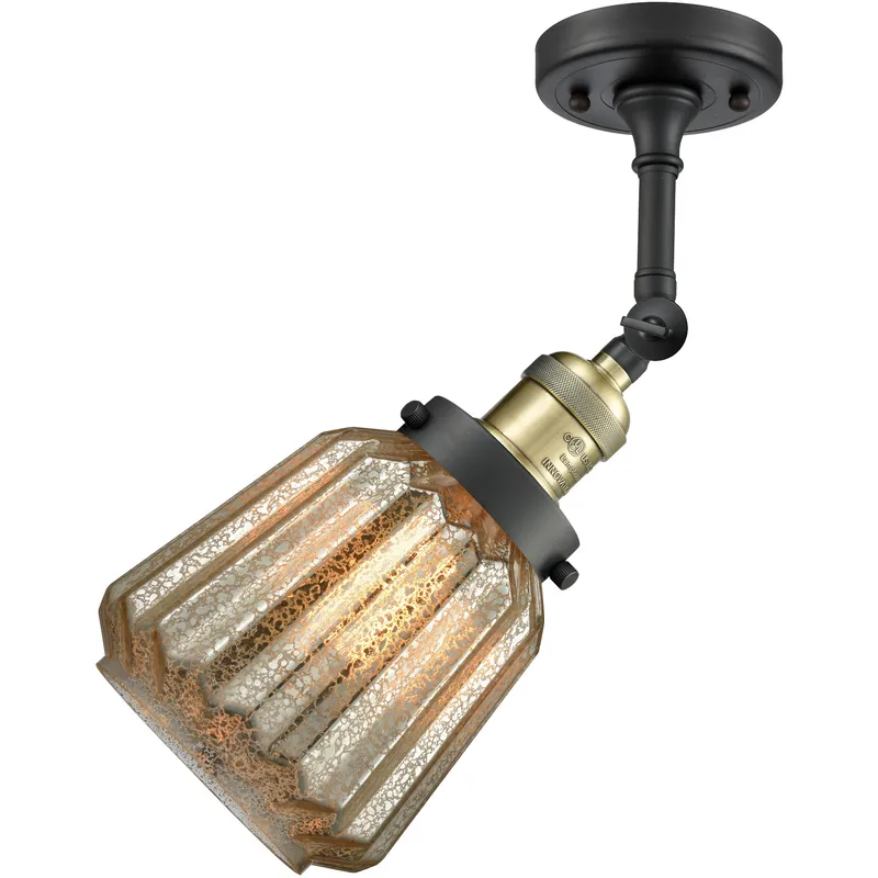 Franklin Restoration Chatham 1 Light 6 inch Black Antique Brass Sconce Wall Light in Mercury Glass, Franklin Restoration