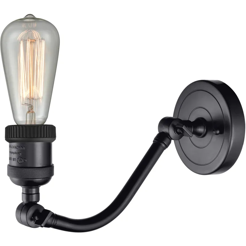 Franklin Restoration Small Bell 1 Light 5 inch Matte Black Sconce Wall Light in Seedy Glass, Franklin Restoration
