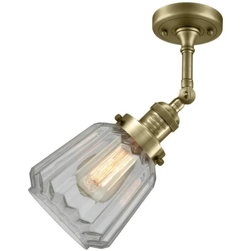 Franklin Restoration Chatham 1 Light 6 inch Antique Brass Sconce Wall Light in Incandescent, Clear Glass, Franklin Restoration
