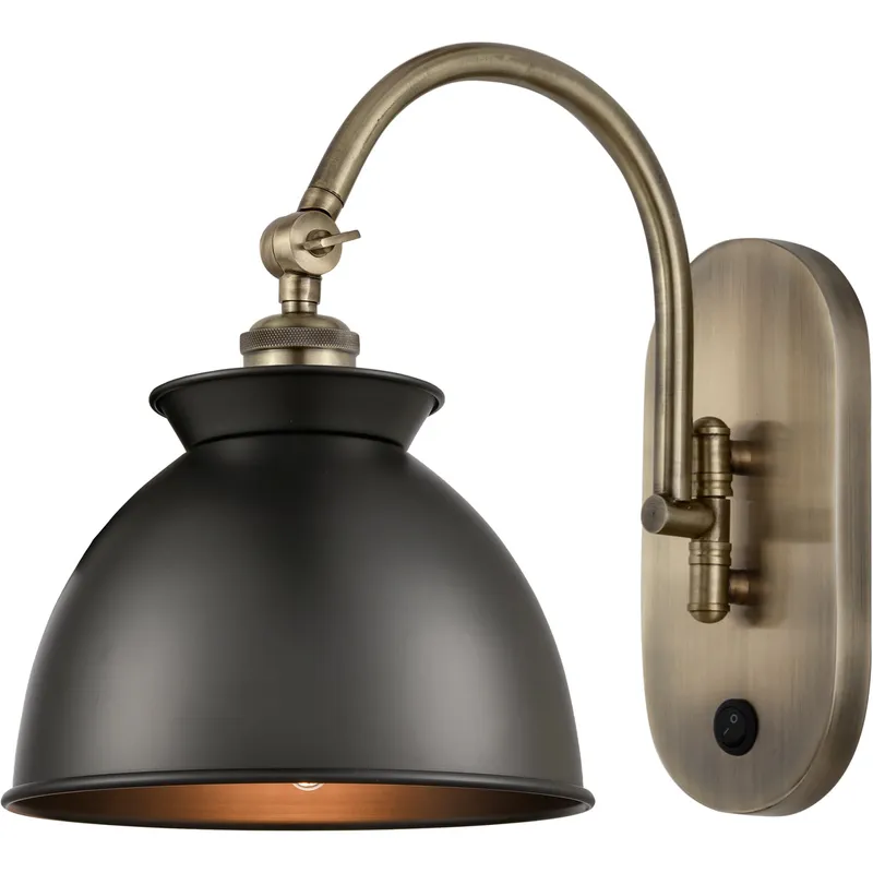 Ballston Adirondack LED 8.13 inch Antique Brass Sconce Wall Light in Matte Black