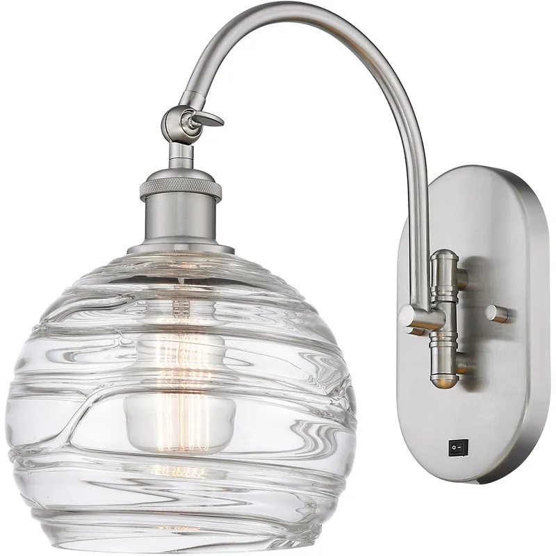 Ballston Athens Deco Swirl LED 8 inch Brushed Satin Nickel Sconce Wall Light