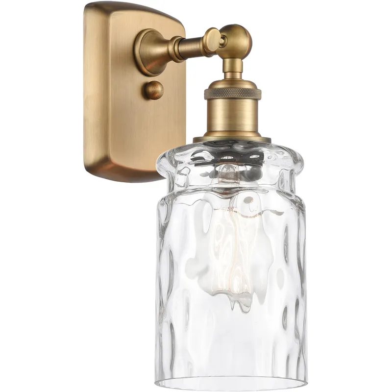 Ballston Candor 1 Light 5 inch Brushed Brass Sconce Wall Light in Clear Waterglass, Ballston