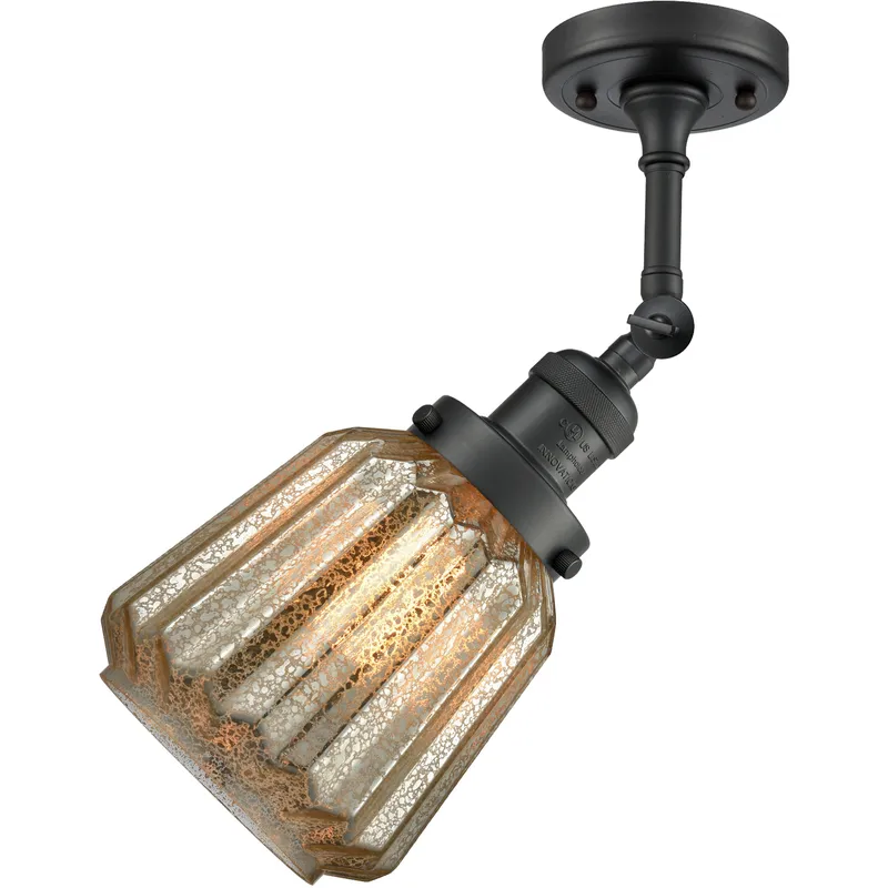 Franklin Restoration Chatham 1 Light 6 inch Matte Black Sconce Wall Light in Mercury Glass, Franklin Restoration