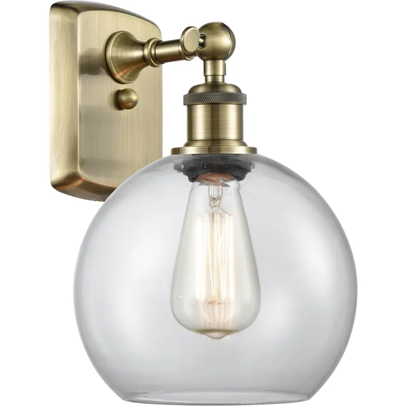 Ballston Athens 1 Light 8 inch Antique Brass Sconce Wall Light