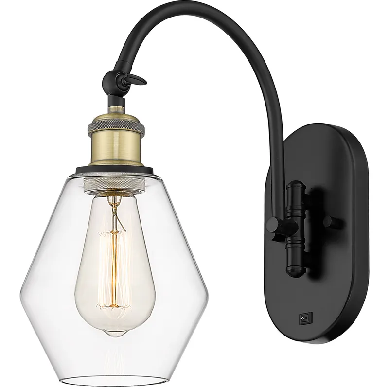 Ballston Cindyrella LED 6 inch Black Antique Brass Sconce Wall Light in Clear Glass