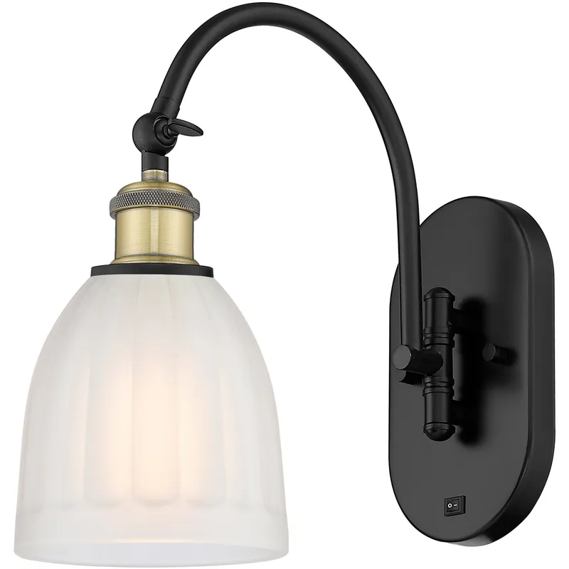 Ballston Brookfield LED 6 inch Black Antique Brass Sconce Wall Light