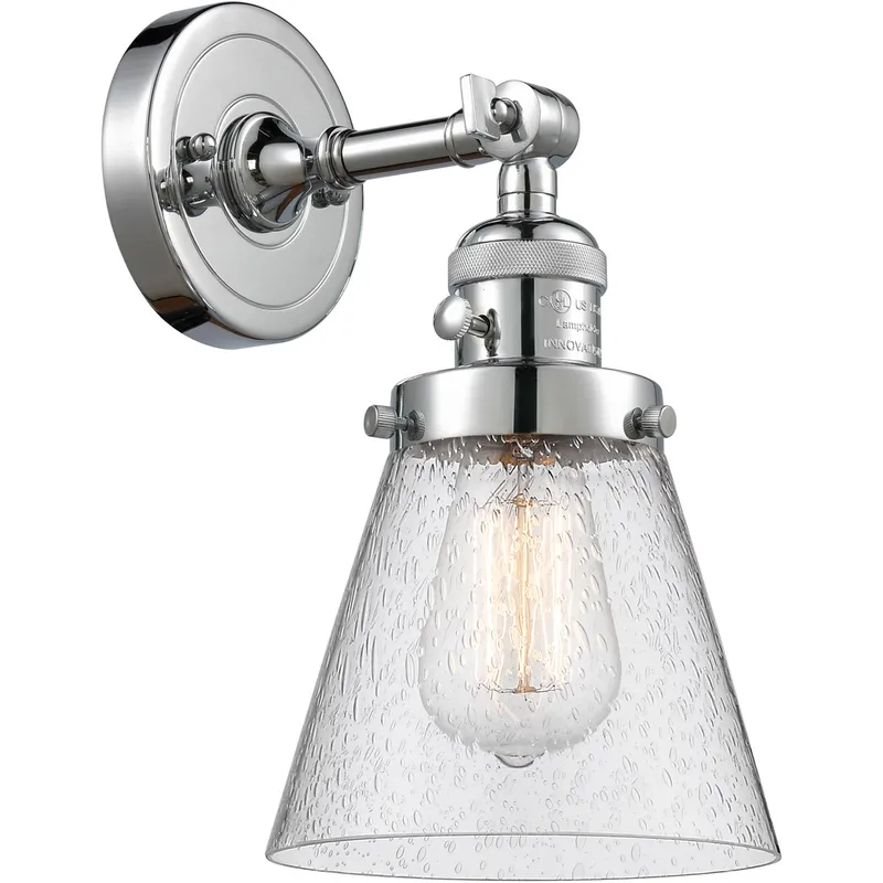 Franklin Restoration Small Cone LED 6 inch Polished Chrome Sconce Wall Light, Franklin Restoration