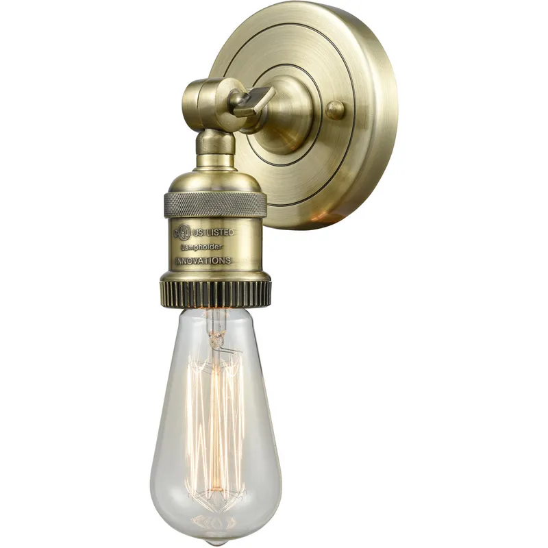 Franklin Restoration Bare Bulb 1 Light 5 inch Antique Brass ADA Sconce Wall Light, Franklin Restoration