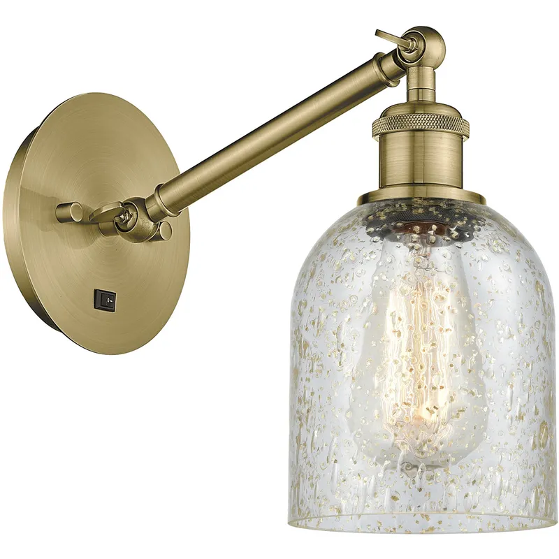 Ballston Caledonia LED 5.3 inch Antique Brass Sconce Wall Light in Mica Glass