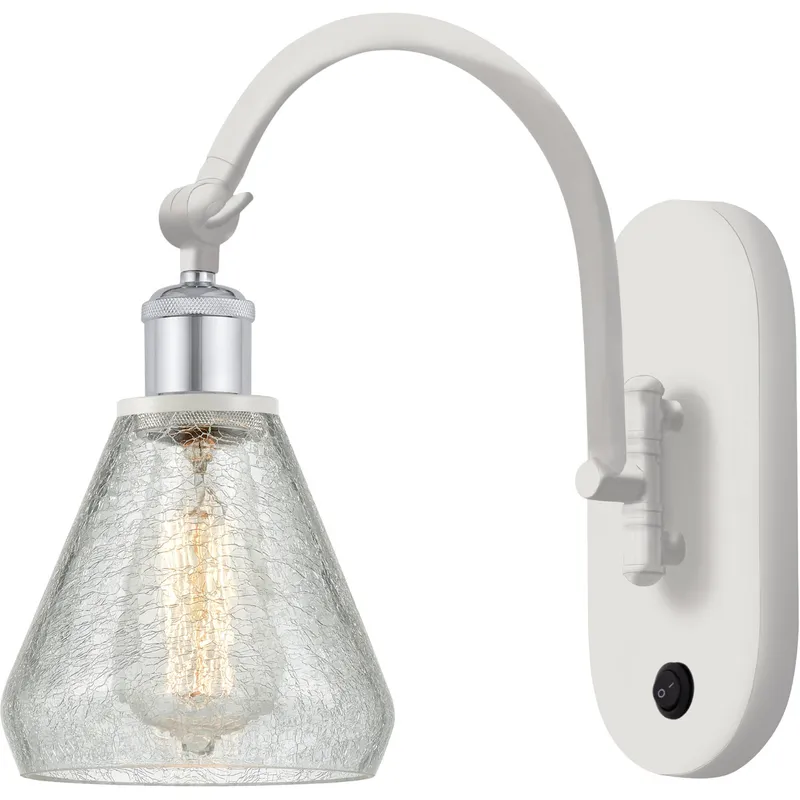 Ballston Conesus 1 Light 6 inch White and Polished Chrome Sconce Wall Light