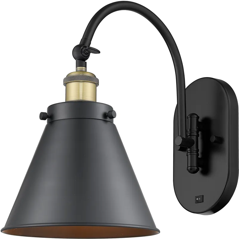Franklin Restoration Appalachian 1 Light 8 inch Black Antique Brass Sconce Wall Light