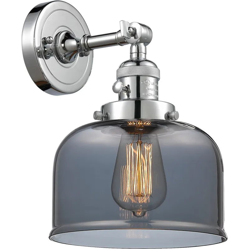 Franklin Restoration Large Bell LED 8 inch Polished Chrome Sconce Wall Light, Franklin Restoration