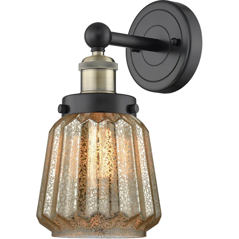Chatham Sconce Wall Light in Black Antique Brass, Mercury