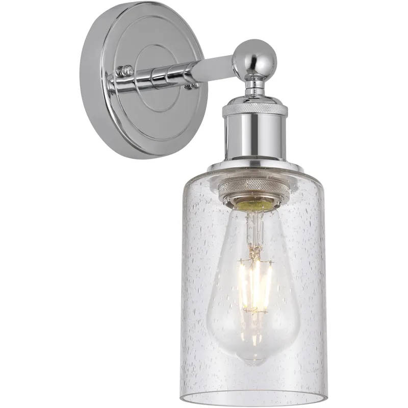Clymer 1 Light 3.88 inch Polished Chrome Sconce Wall Light in Seedy Glass