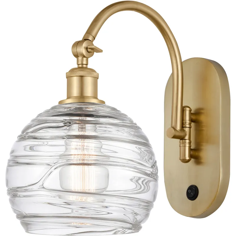 Ballston Athens Deco Swirl LED 8 inch Satin Gold Sconce Wall Light